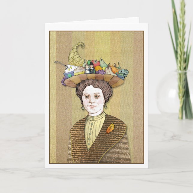 Cartão Mulher de Ação de Graças (Frente)