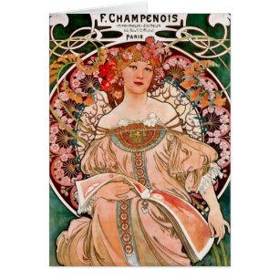 Cartão Mulher de Champagne - F. Champenois Imprimeur