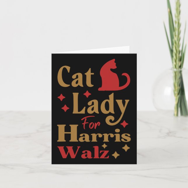 Cartão Mulher De Gato Sem Fios Para Kamala Harris Tim Whe (Frente)