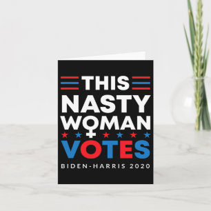 Cartão Mulher Desagradável Vota Biden Harris 2020 Eleição