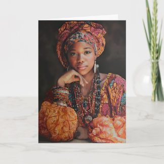Cartão Mulher do Chade - Retrato Étnico de Mulher African