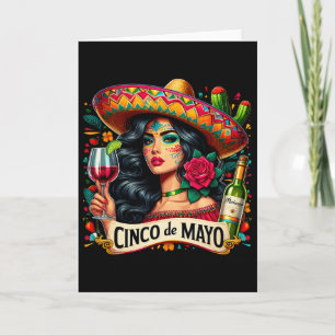Cartão Mulher do Cinco De Mayo Engraçado Cinco De Mayo Me