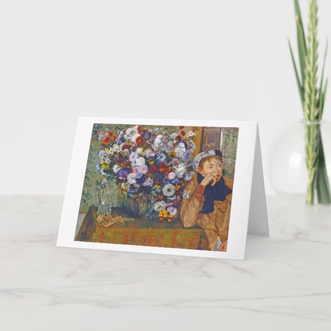 Cartão Mulher e vase das flores, Edgar Degas (Frente)
