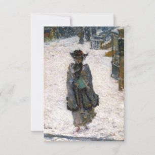 Cartão Mulher Elegante na Manhã de Natal (Childe Hassam)