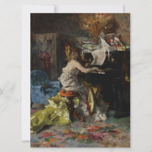Cartão Mulher Elegante Tocando Piano (Giovanni Boldini)