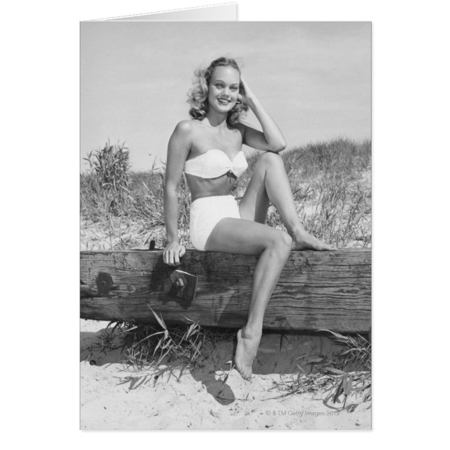 Cartão Mulher em Bikini (Frente)