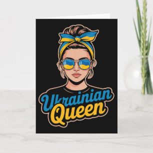 Cartão Mulher em estilo retrô da Ucrânia Gráfico Orgulho