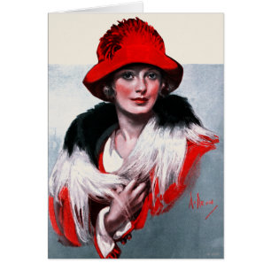 Cartão Mulher em Red Hat
