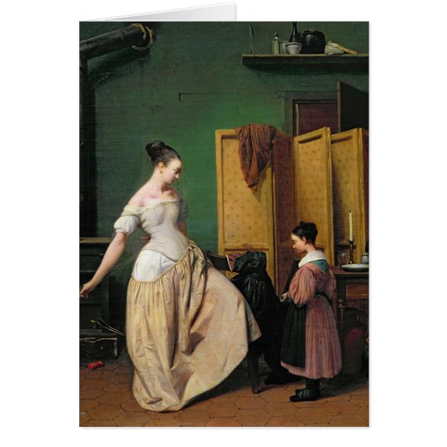 Cartão Mulher em seu toalete, 1835 (Frente)