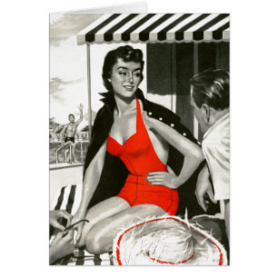 Cartão Mulher encarnado