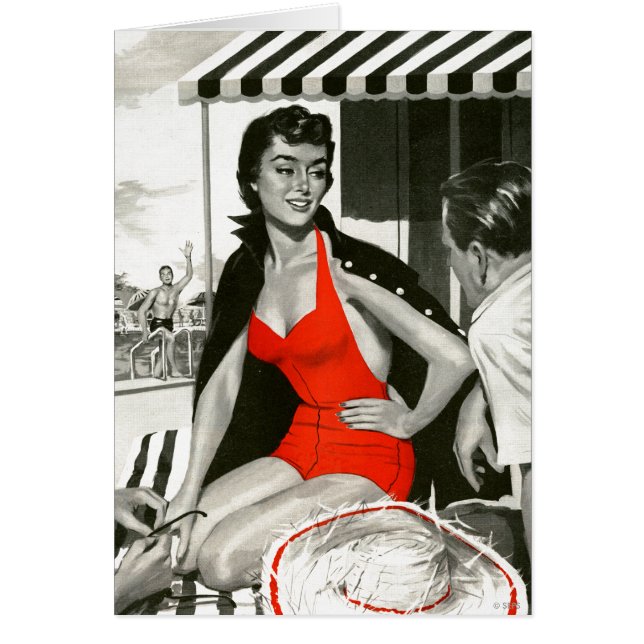 Cartão Mulher encarnado (Frente)