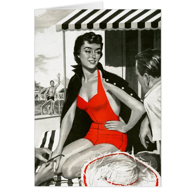 Cartão Mulher encarnado (Frente)