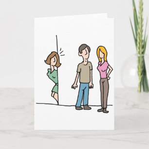 Cartão Mulher espionando namorado