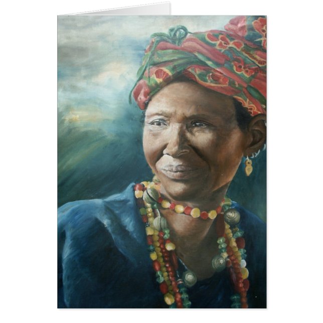 Cartão Mulher frisada de Dogon (Frente)