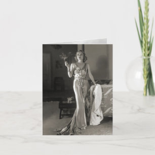 Cartão "Mulher Fumante" Vintage