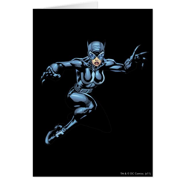 Cartão Mulher-gato com velas (Frente)