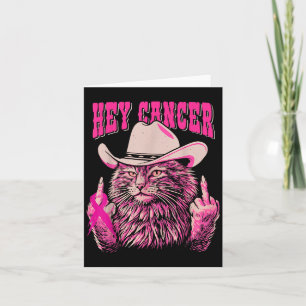 Cartão Mulher Gato Rosa Ocidental Divertida Conscientizaç