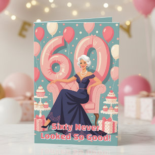 Cartão Mulher Glamorosa Elegante saudação de aniversário 
