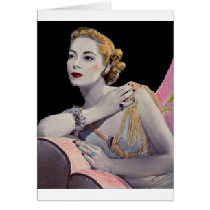 Cartão mulher glamourosa de 1937