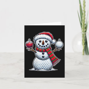 Cartão Mulher Golf Ball Snowman Engraçado Feliz Dia de Na
