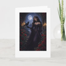 Mulher Gótica entre Rosas sob Luz da Lua