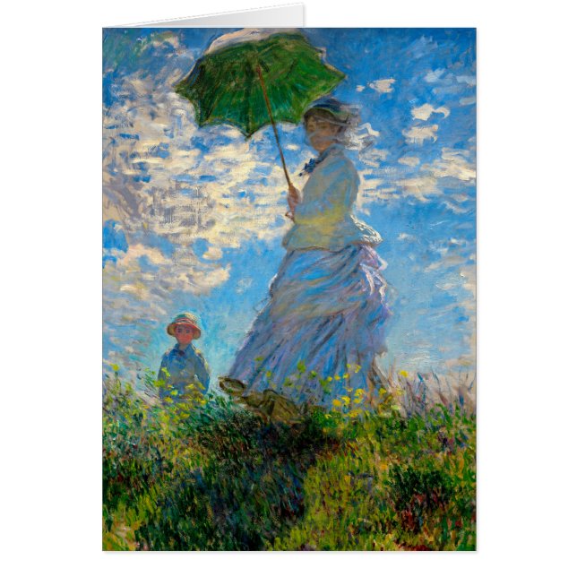 Cartão Mulher Guarda-Sol Impressionismo Monet (Frente)