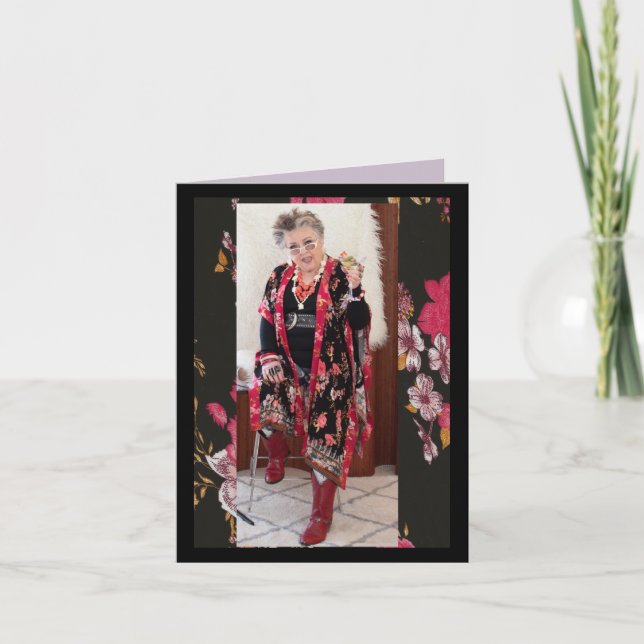 Cartão Mulher humorística do mês Folded Greeting Card (Frente)