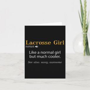 Cartão Mulher Lacrosse Definição De Menina Engraçada Lacr