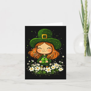 Cartão Mulher Leprechaun Shamrock Girls Dia de São Patríc