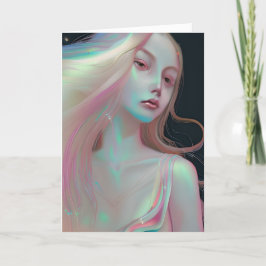 Cartão Mulher Mística bonito com Pearlescência