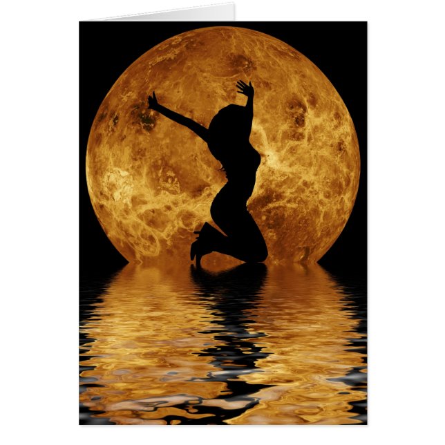 Cartão mulher na lua (Frente)