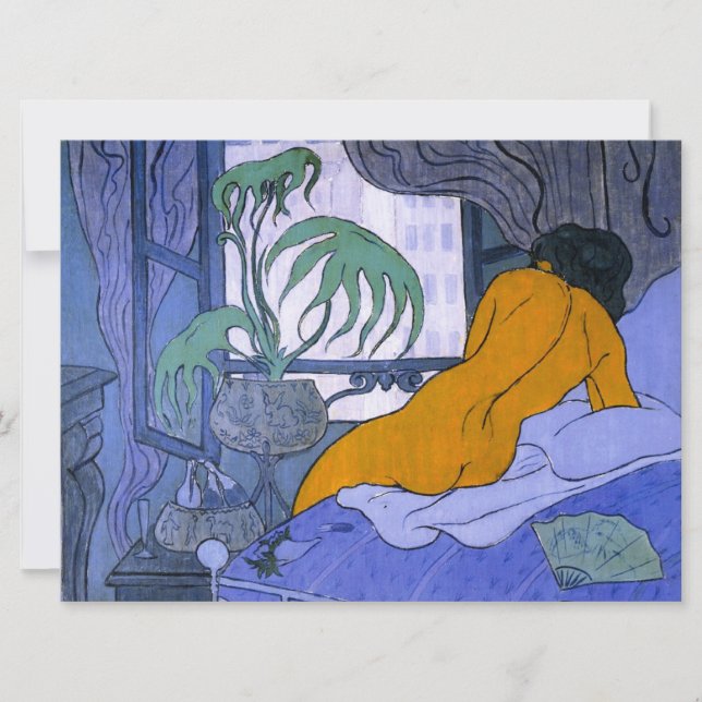 Cartão Mulher na Sala Azul (por Paul Ranson) (Frente)