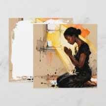 Mulher Negra Bonita Rezando Arte Abstrata
