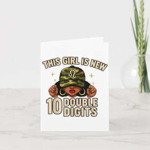 Cartão Mulher Negra Com Boné Camo É Meu Aniversário Afric