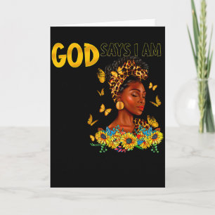 Cartão Mulher Negra Deus Diz Que Eu Sou Versículo Da Bíbl