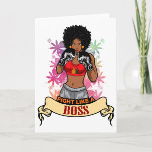 Cartão Mulher Negra Empoderada Boxe Magia Kickboxing Meni
