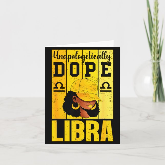 Cartão Mulher Negra Libra Unalogicamente Boné Zodíaco  (Frente)