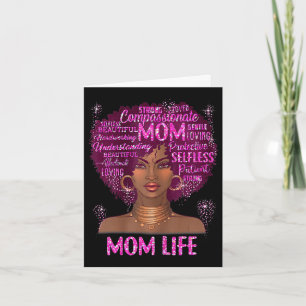 Cartão Mulher negra mãe vida mãe afro-americana feliz