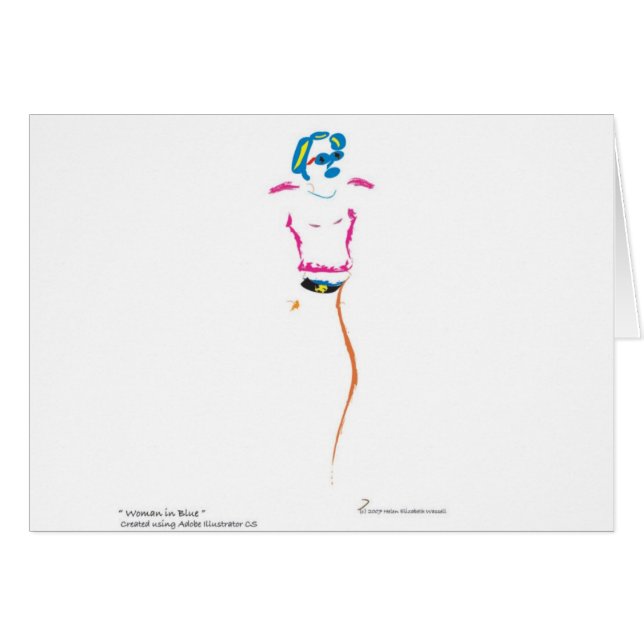 Cartão Mulher no azul (Frente horizontal)