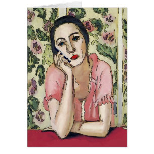 Cartão Mulher no estilo de Matisse do abstrato do
