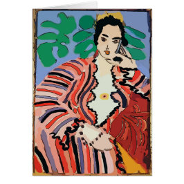 Cartão Mulher no telefone celular Abstrato 4