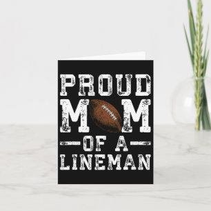 Cartão Mulher Orgulhosa Mãe de Um Futebol Lineman