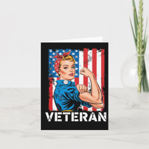 Cartão Mulher Patriótica Veterana Dia dos Veteranos Femin