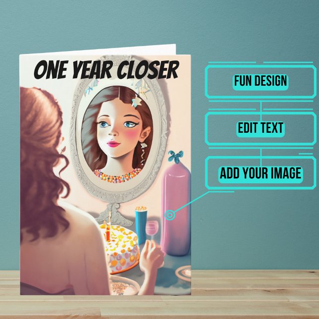 Cartão Mulher Que Você Está Ficando Engraçada Filha Anive (This is a unique and fun birthday card for your daughter.)