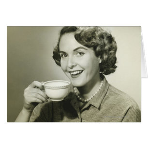 Cartão Mulher Segurando Cups