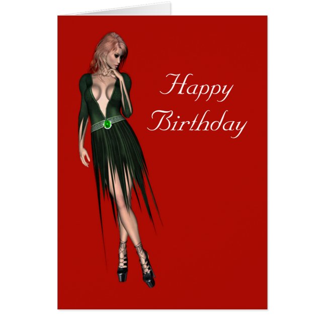 Cartão Mulher sensual bonita à moda (Frente)