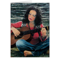 Mulher Tocando Música Com Violão Acústico