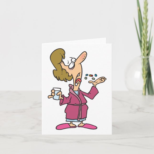 Cartão Mulher Tomando Comprimidos (Frente)