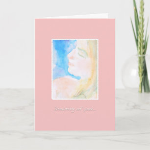 Cartão Mulher Watery Watercolor Mãe-a-ser-filha