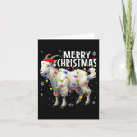 Cartão Mulher Xmas Lighting Santa Hat Feliz Christma<br><div class="desc">Mulheres Xmas Lighting Santa Hat Goat Feliz Natal</div>